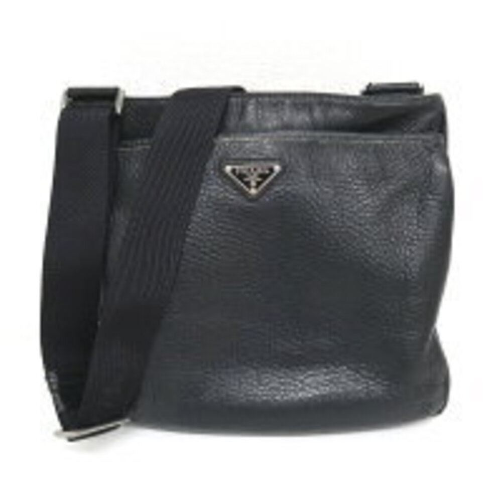 Prada Vitello City leather shoulder bag Black